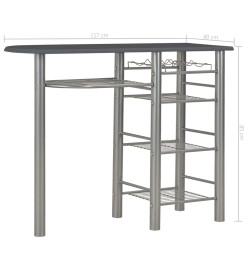 Ensemble de bar avec étagères 3 pcs Bois et acier Noir