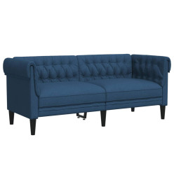 Canapé Chesterfield 2 places bleu tissu