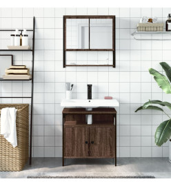 Ensemble de meubles de salle de bain 2 pcs Chêne marron