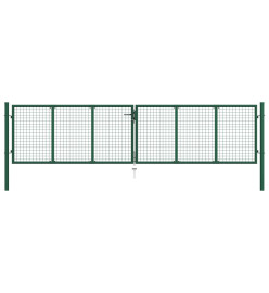 Portail en treillis de jardin Acier 400 x 100 cm Vert