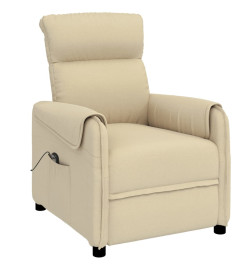 Fauteuil inclinable électrique Crème Tissu