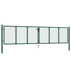 Portail en treillis de jardin Acier 400 x 75 cm Vert