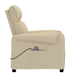 Fauteuil inclinable électrique Crème Tissu