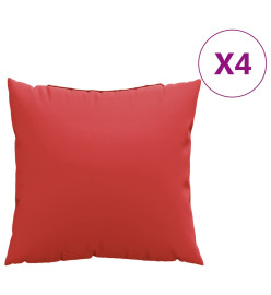 Coussins décoratifs 4 pcs rouge 50x50 cm tissu