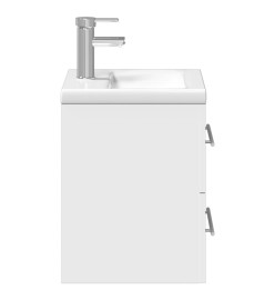Armoire lavabo de salle de bain avec bassin intégré blanc