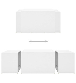 Tables basses gigognes 3 pcs Blanc 60x60x38 cm Aggloméré