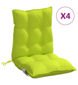 Coussins de chaise à dossier bas lot de 4 vert vif