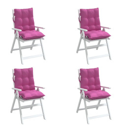 Coussins de chaise à dossier bas lot de 4 rose tissu oxford