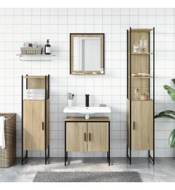 Ensemble d’armoires de salle de bain 4 pcs chêne sonoma