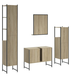 Ensemble d’armoires de salle de bain 4 pcs chêne sonoma