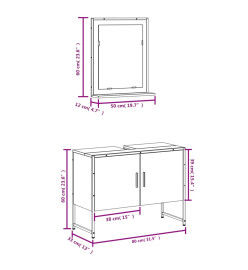 Ensemble d'armoires de salle de bain 2 pcs chêne fumé