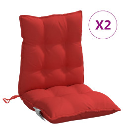 Coussins de chaise à dossier bas lot de 2 rouge tissu oxford