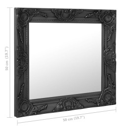 Miroir mural style baroque 50x50 cm noir