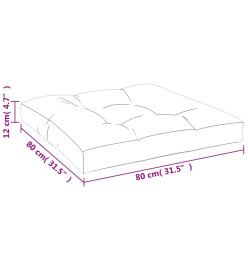 Coussin de palette noir 80x80x12 cm tissu