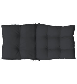 Coussins de chaise à dossier bas lot de 4 noir tissu oxford