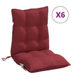 Coussins de chaise à dossier bas lot de 6 rouge bordeaux