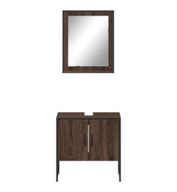 Ensemble d'armoires de salle de bain 2 pcs chêne marron