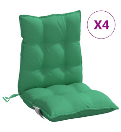 Coussins de chaise à dossier bas lot de 4 vert tissu oxford