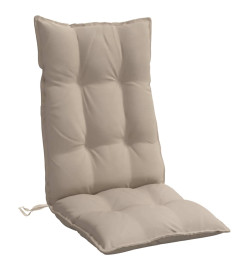 Coussins de chaise à dossier haut lot de 2 taupe tissu oxford