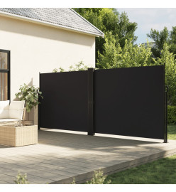Auvent latéral rétractable noir 180x600 cm