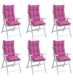 Coussins de chaise à dossier haut lot de 6 rose tissu oxford