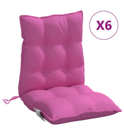 Coussins de chaise à dossier bas lot de 6 rose tissu oxford