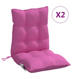 Coussins de chaise à dossier bas lot de 2 rose tissu oxford