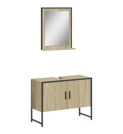 Ensemble d'armoires de salle de bain 2 pcs chêne sonoma