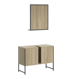 Ensemble d'armoires de salle de bain 2 pcs chêne sonoma