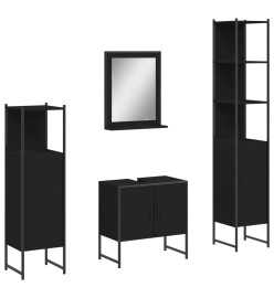 Ensemble d’armoires salle de bain 4 pcs noir bois d'ingénierie