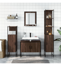 Ensemble d'armoires de salle de bain 4 pcs chêne marron