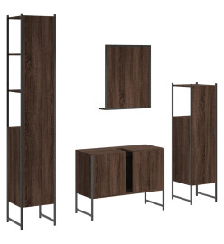 Ensemble d'armoires de salle de bain 4 pcs chêne marron