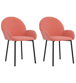 Chaises à manger lot de 2 Rose Velours