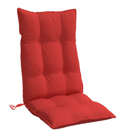 Coussins de chaise à dossier haut lot de 2 rouge tissu oxford