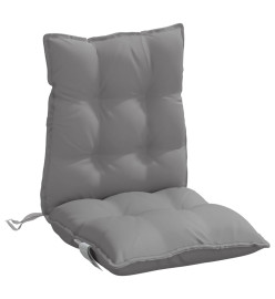 Coussins de chaise à dossier bas lot de 2 gris tissu oxford