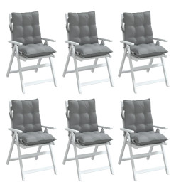 Coussins de chaise à dossier bas lot de 6 gris tissu oxford