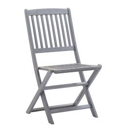 Chaises pliables d'extérieur 8 pcs avec coussins Bois d'acacia