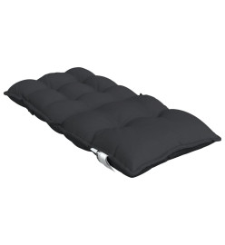 Coussins de chaise à dossier bas lot de 2 noir tissu oxford