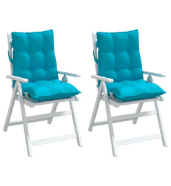 Coussins de chaise à dossier bas lot de 2 turquoise