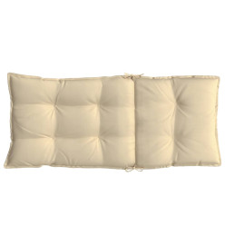 Coussins de chaise à dossier haut lot de 4 beige tissu oxford