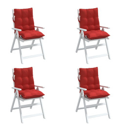 Coussins de chaise à dossier bas lot de 4 rouge tissu oxford