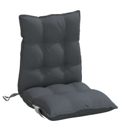 Coussins de chaise à dossier bas lot de 2 anthracite