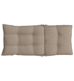 Coussins de chaise à dossier haut lot de 4 taupe tissu oxford