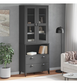 Buffet VIKEN gris anthracite 80x40x200 cm bois massif de pin