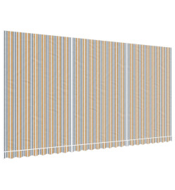 Tissu de remplacement pour auvent rayures multicolores 6x3 m