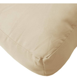 Coussin de palette beige 60x60x12 cm tissu