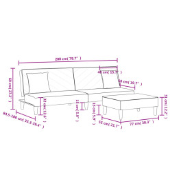 Ensemble de canapés 2 pcs avec coussins vert foncé velours