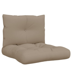 Coussins de palette 2 pcs taupe tissu