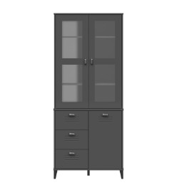 Buffet VIKEN gris anthracite 80x40x190 cm bois massif de pin