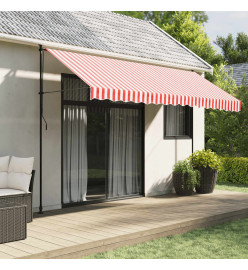 Tissu de remplacement pour auvent rayures rouges et blanches
